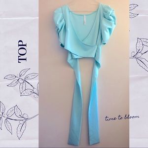 Crop top with long belted wrap